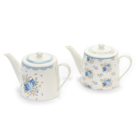 FABRIC CLOUDS Porcelain teapot CAMILLA 2 variants light blue flowers 1200 ml