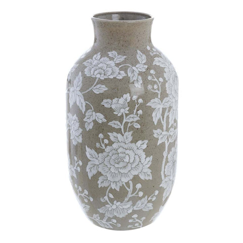 Blanc Mariclò Floral beige porcelain vase "Kreisleriana" 22x22x38 cm
