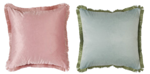 BLANC MARICLO' BOHEME Home decoration pink or green cushion 45x45 A28531