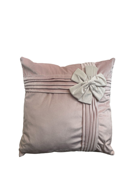 L'ATELIER 17 Cushion with contrasting rosette in handmade velvet 45x45 various colours