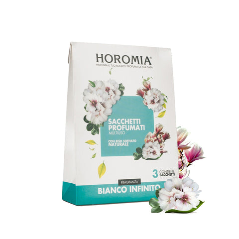HOROMIA Set of 3 multipurpose WHITE INFINITY scented bags with natural rice