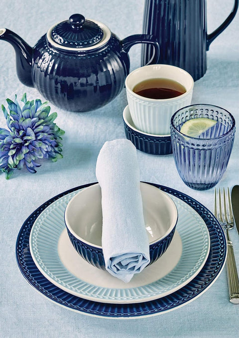GREENGATE Rectangular kitchen tablecloth in light blue linen L 135x250 cm