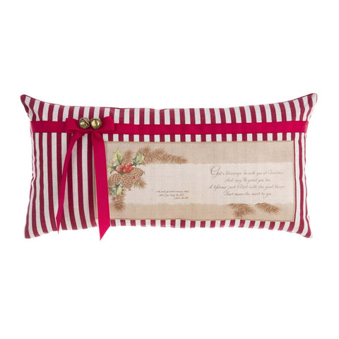 BLANC MARICLO' Rectangular Christmas decoration cushion JINGLE BELLS red 50x25cm