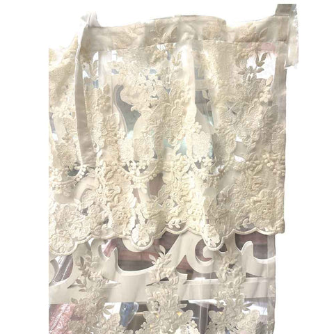 CHARME Mantovana per tenda con trama in pizzo bianco made in italy 85x160 cm