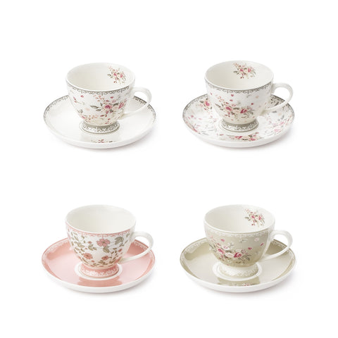 FABRIC CLOUDS Set 2 SOPHIE cups and saucers 4 variants 250ml BGQ21316