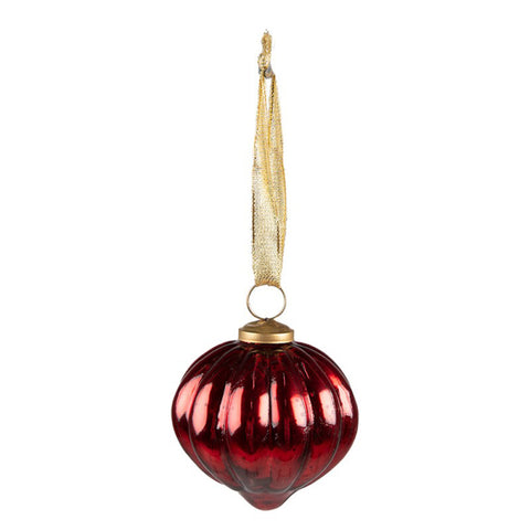 CLAYRE &amp; EEF Christmas Decoration Drop decoration for tree in red glass Ø 8 cm