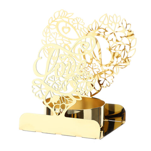 HERVIT Heart magnetic candle holder "Love" Napkin holder in gold metal