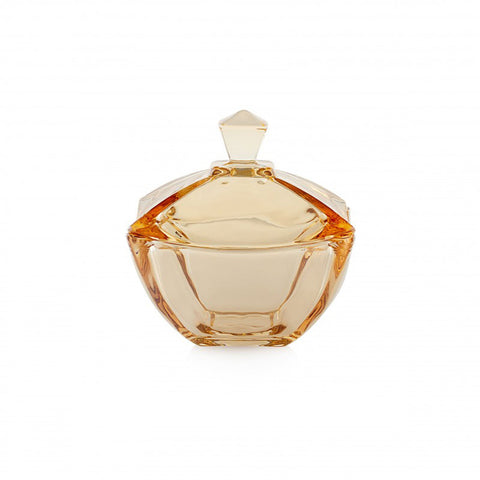 Emò Italia Bon bon holder with large amber glass lid 15x15xh16 cm