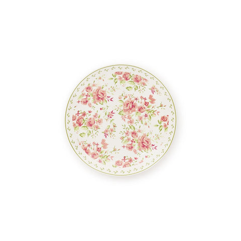 FABRIC CLOUDS Dessert plate ELIZABETH porcelain with flowers 2 variants Ø16,5 cm