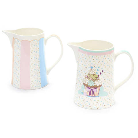 FABRIC CLOUDS Porcelain jug CUPCAKE pink 2 variants 1400 ml 13,5x17,5 cm