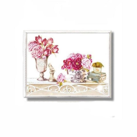 COCCOLE DI CASA Rectangular painting with roses COCCOLE 4variants 51x35x3cm QA10671