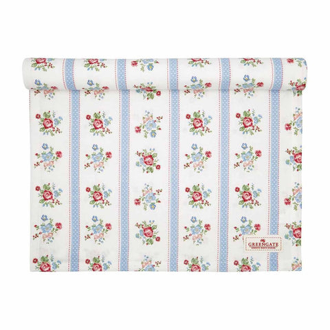 GREENGATE Table runner EVIE cotton with flowers 45x140 cm COTTAR140EVI0104