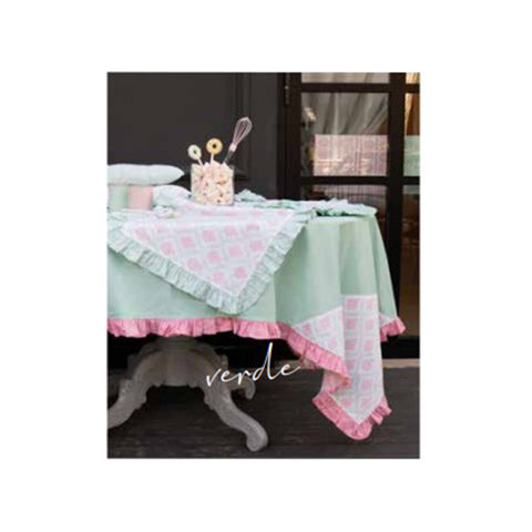 L'ATELIER 17 Rectangular cotton kitchen tablecloth with "Piccadilly" flounce Shabby Chic 6 variants