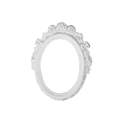 VIRGINIA CASA Grand cadre ovale à suspendre avec des roses blanches antiques 54x43cm