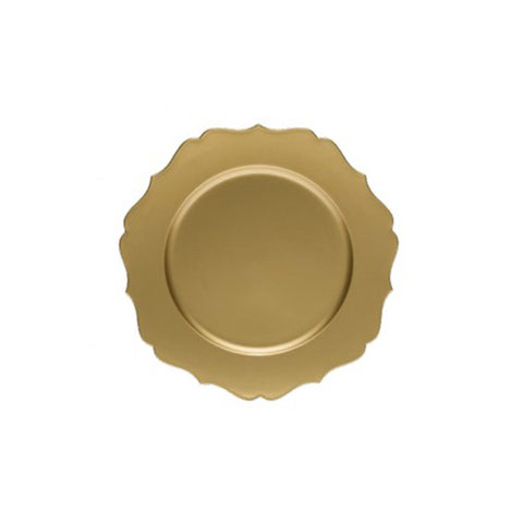 Fade Set 6 Gold Decorative Celluloid Placemats "Tablemat Lea" D33 cm