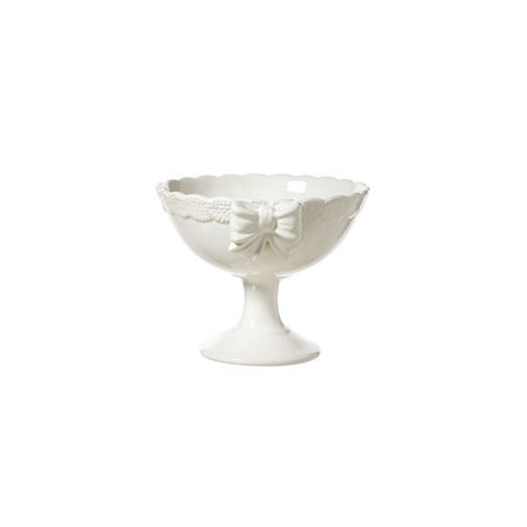 L'ARTE DI NACCHI Alzatina centrotavola ceramica bianca 15,5x17x12,5 cm KF-38