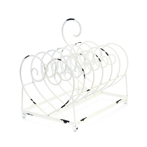 FABRIC CLOUDS Porte-assiettes Porte-assiettes en métal avec coeur blanc 28,5x19,5x28 cm