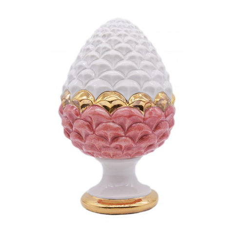 SBORDONE Porcelain pine cone with lucky charm "PASSIONE" H19 cm