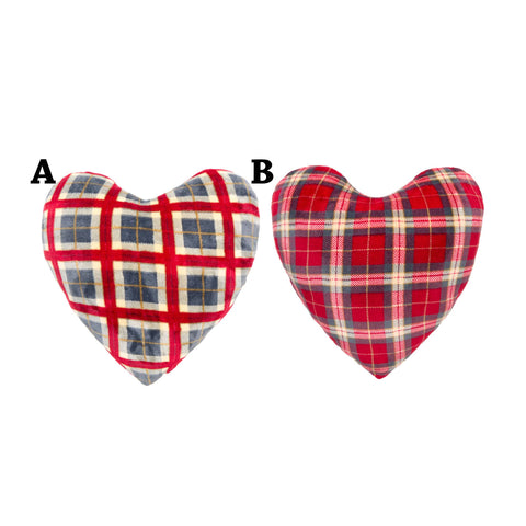 FABRIC CLOUDS Pail Christmas heart cushion 2 variants tartan red 40x40 cm