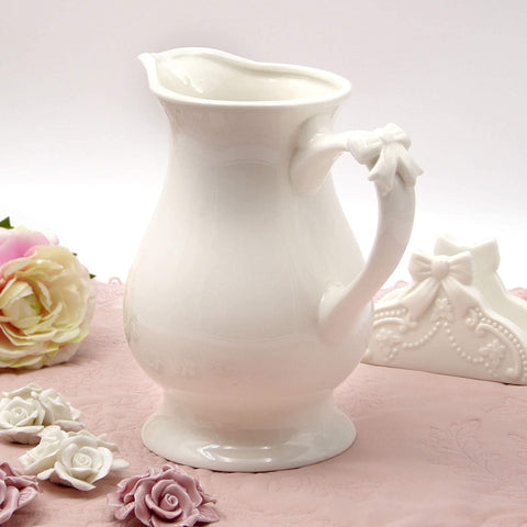 COCCOLE DI CASA BOW carafe jug with white ceramic bow Ø12 H20 cm