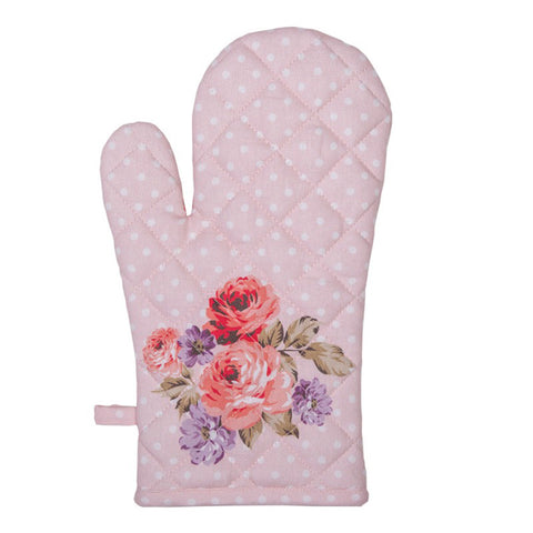 CLAYRE &amp; EEF Spring Oven Mitt with Pink Flowers 18x30 cm