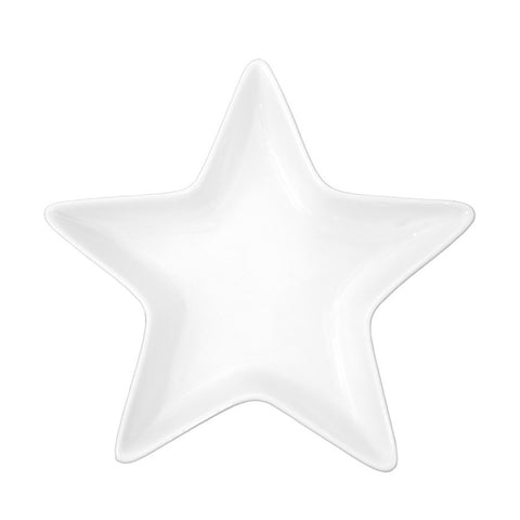 Clayre &amp; Eef Bol/bougeoir étoile de Noël en céramique 15x15xh2 cm