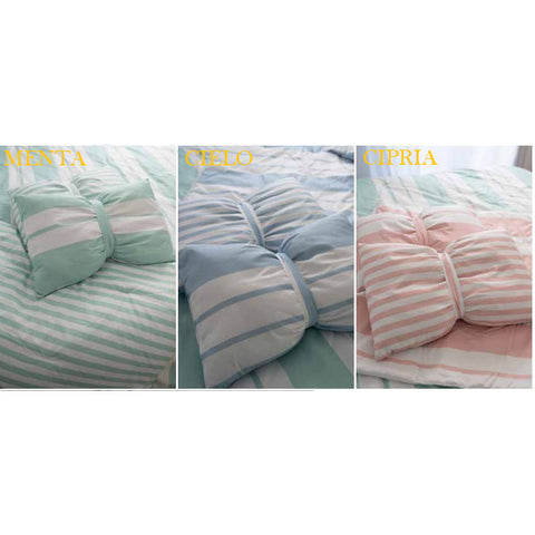 L'ATELIER 17 Spring quilt for double bed, summer striped quilt in microfiber, "Stripes" Shabby Chic 265x260 cm 3 variants