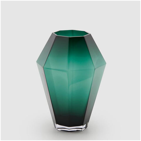 Edg - Enzo de Gasperi Vase en verre vert foncé "Prismi Nida" D29xH40 cm