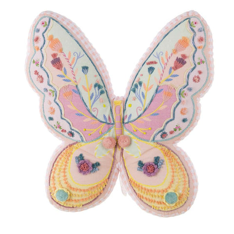 Coussin décoratif papillon Shabby Chic Blanc Mariclò 25x45 cm