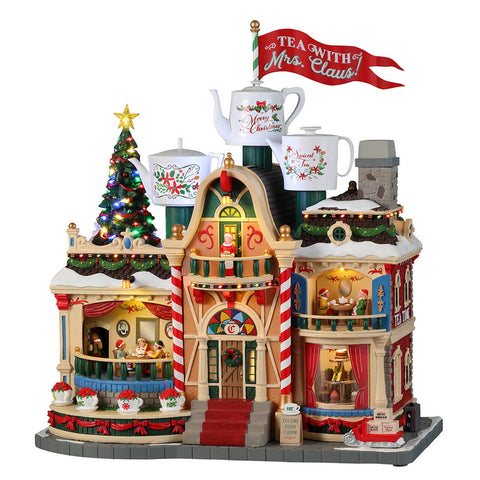 LEMAX Illuminated building Led Tea with Santa Claus "Tea With Mrs. Claus" in resin