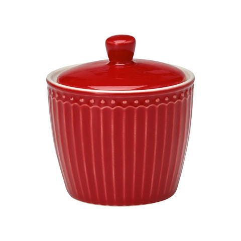 GREENGATE Porcelain stoneware sugar bowl ALICE red 9x9.5cm