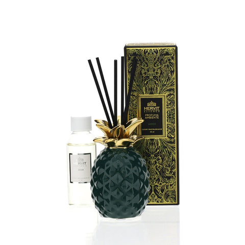 HERVIT Parfum environnement ananas grès 50ml or vert 28321