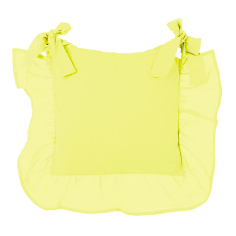 BLANC MARICLO' Pair of chair cushion covers in yellow cotton 40x40 cm