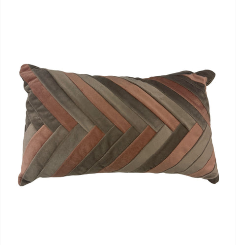L'ATELIER 17 Pleated velvet cushions with contrasting lines 35x48 various colors