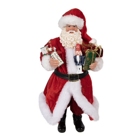 Clayre & Eef Babbo Natale con regali e schiaccianoci 16x8xh28cm