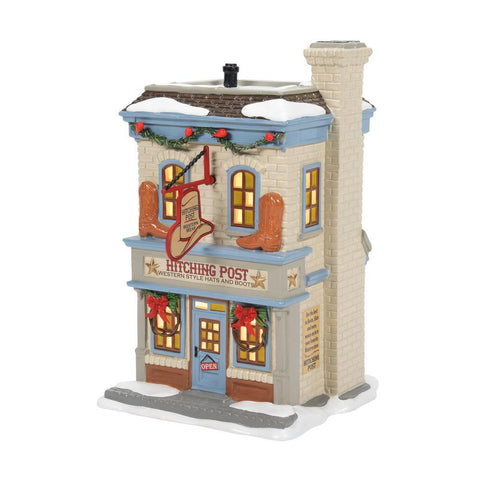 Department 56 Illuminated Building Hitching Post "North Pole Village"