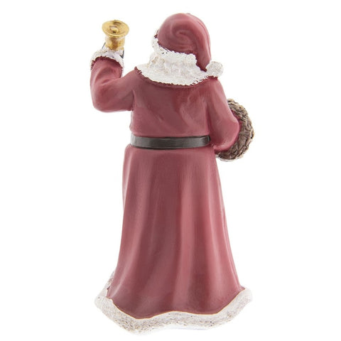 CLAYRE E EEF Statuina babbo natale con campana e ghirlanda rosso 10x10x19 cm