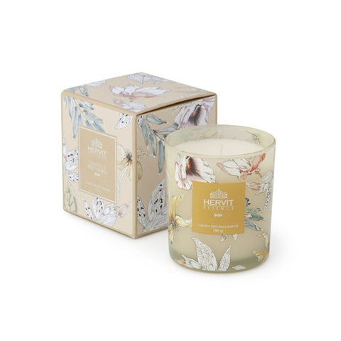 HERVIT Scented candle with glass Sun 150 g 7x8 cm 28039