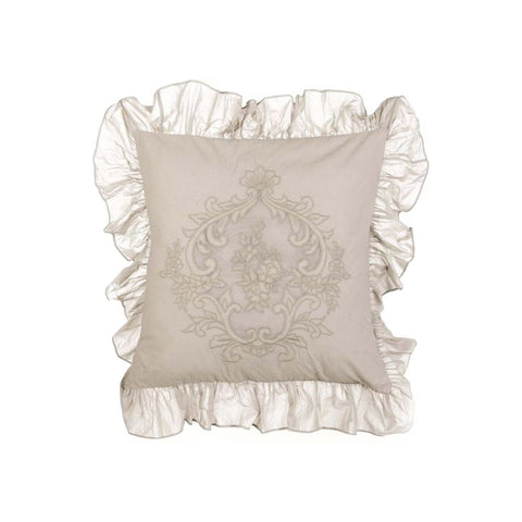 BLANC MARICLO' Dove decorative cushion WINDSOR with frills 45x45cm a29338