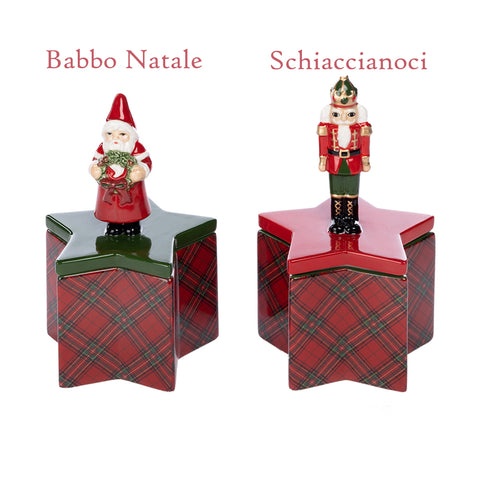 GOODWILL Scatola natalizia a stella Babbo Natale o Schiaccianoci 2 varianti (1pz)