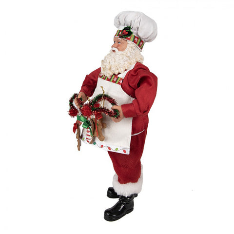Clayre &amp; Eef Père Noël pâtissier avec décorations 16x8xh28cm