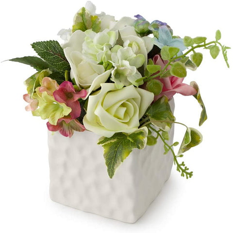 HERVIT Decorazione floreale fiori in un vaso centrotavola 17 cm 27968