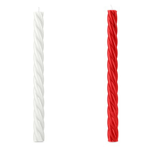 Fade Set of two pieces Christmas twisted candle 2.5xh25 cm 2 colours