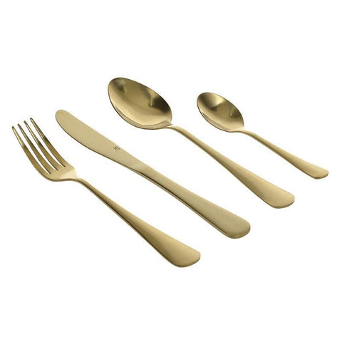 INART 16-piece gold stainless steel cutlery set for 4 people