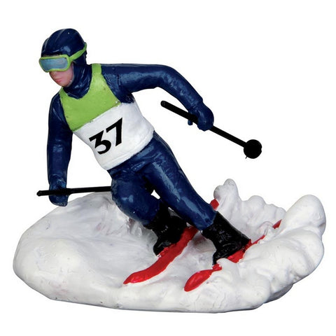LEMAX Figurine coureur de slalom pour village de Noël polyrésine 6,5x4,9x5,5cm