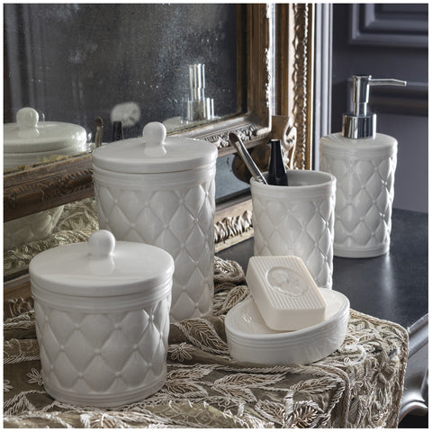 Mathilde M. White ceramic soap dispenser Boudoir Prècieux 5xh19 cm
