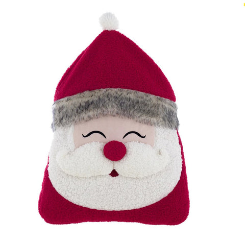 BLANC MARICLO' Cuscino natalizio con Babbo Natale in tessuto