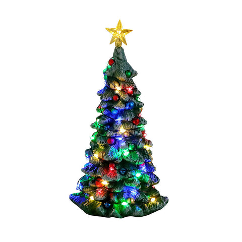 LEMAX Snowy Christmas tree for village "Snowy Christmas Tree" Led lights