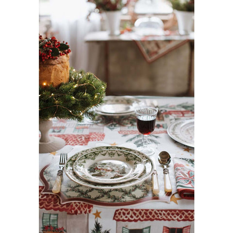 BLANC MARICLO' Servizio piatti natalizio 6 posti in ceramica