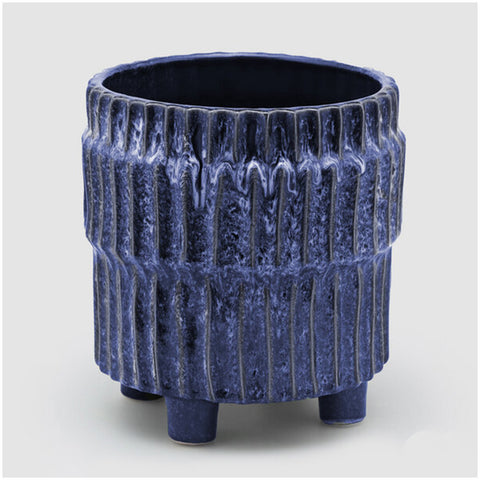 Edg - Enzo de Gasperi Blue "Chakra" vase in Waterproof ceramic D27xH29 cm